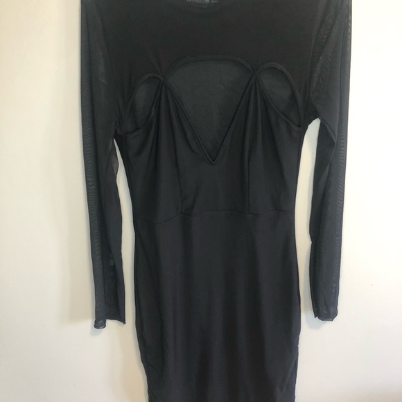 PrettyLittleThing Long Sleeve Mesh Dress #119 - Picture 4 of 10